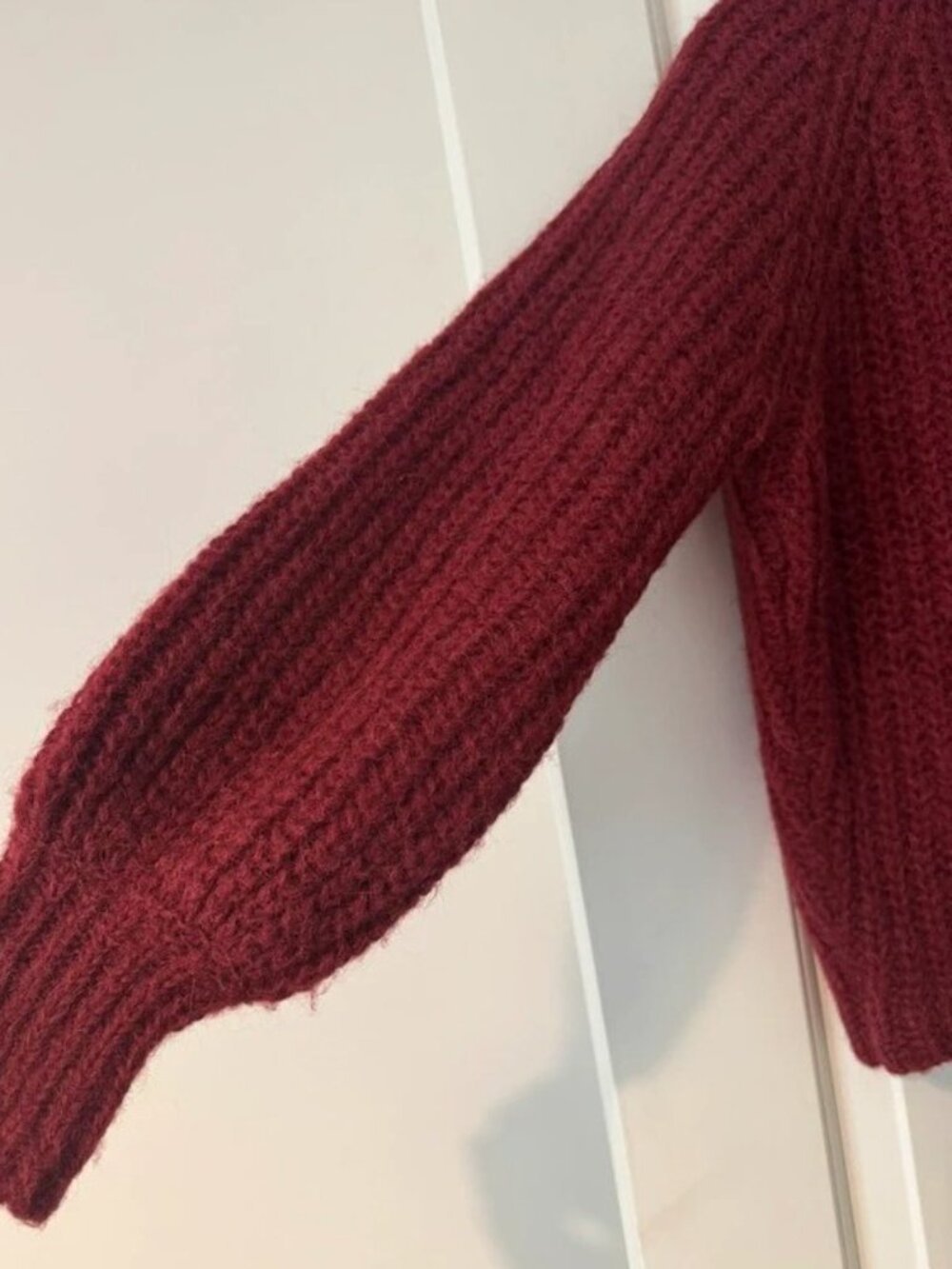 Sezane Emile Wool Alpaca Cardigan Burgundy Size XXS - Picture 5 of 7